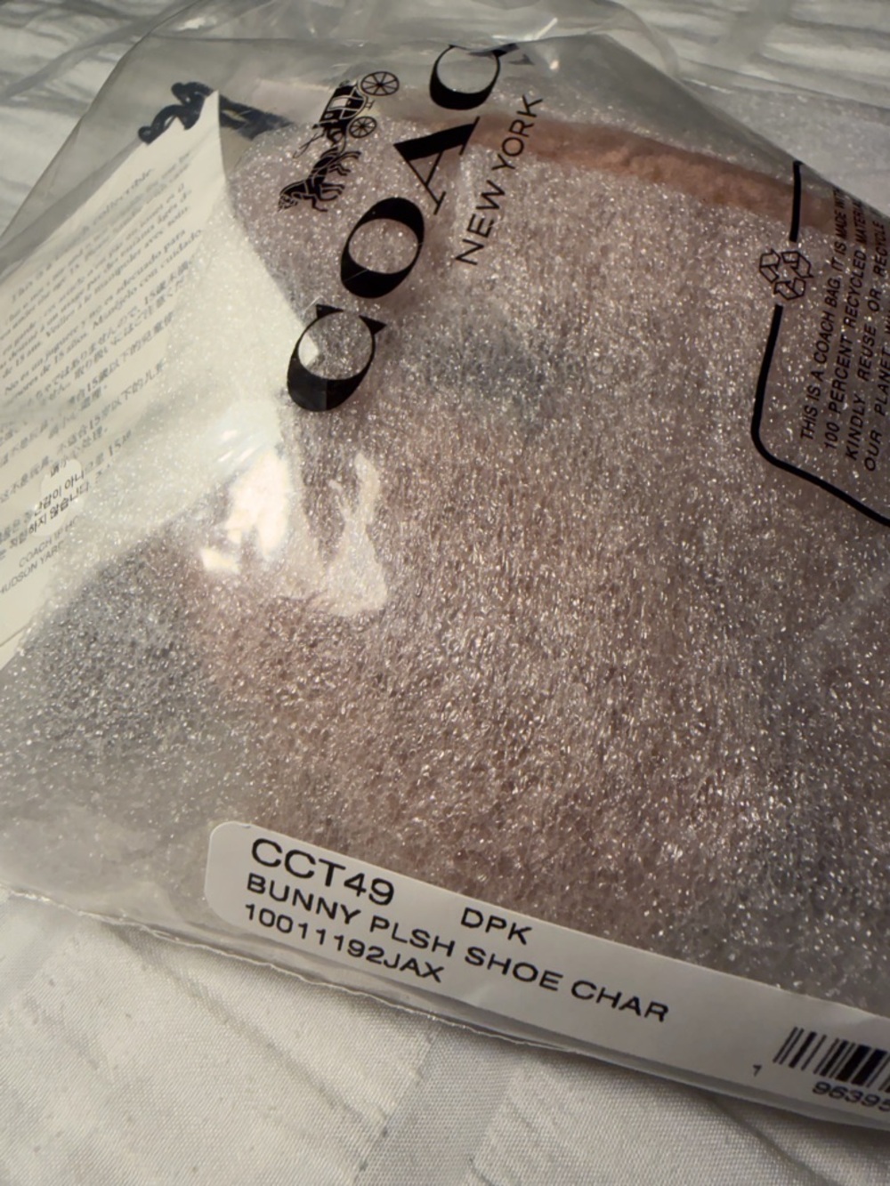 COACH Women's Floppy Bunny Shearling Shoe Charm - Pink NWT NIB - Picture 5 of 11